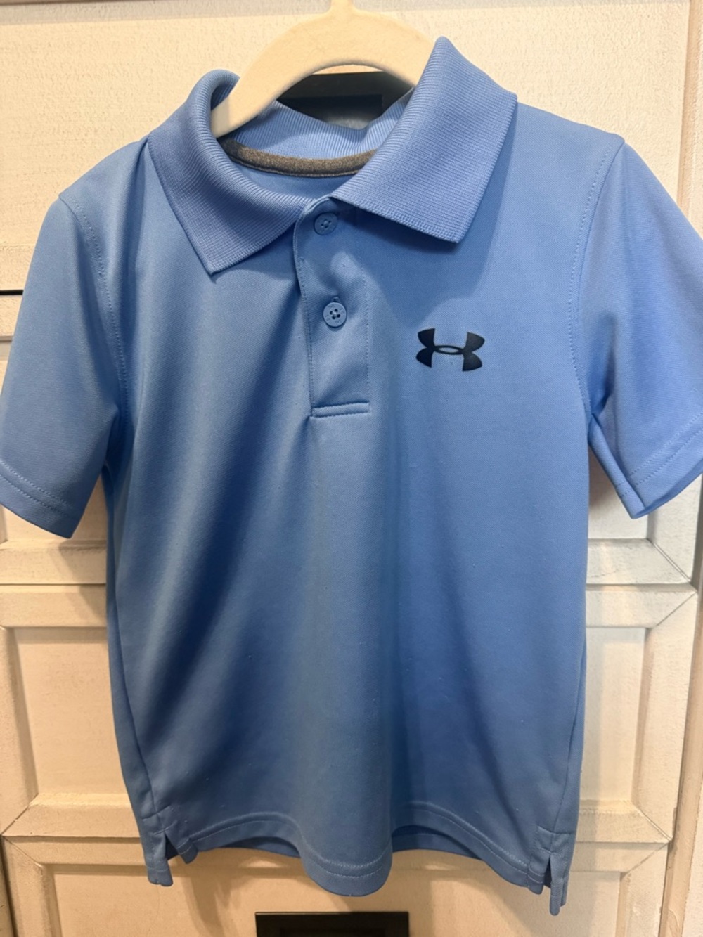 Under Armour Boys Blue Polo with Black Logo